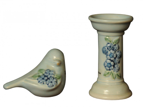 Szwedzka Ceramika DECO ,Rosa Ljung Świecznik i Figura