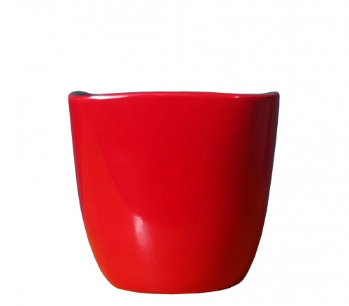 Doniczka Ceramiczna w Błyszczącej Czerwieni