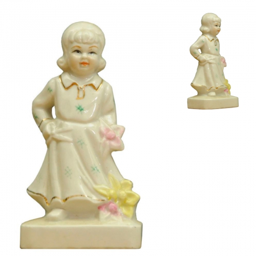 Figura Dziewczynki- Szkliwiona Porcelana
