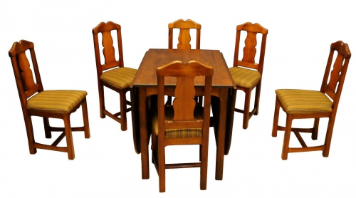 Rozkładany Stół i 6 Krzeseł, Duńskie Meble Retro